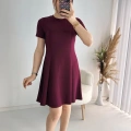 Bordo Trend Midi Elbise