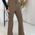 Full Yüksek Bel Kahve İspanyol Kumaş Pantolon