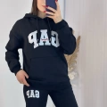 Gap Kapşonlu Siyah Üç İplik Sweat Takım