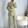 Haki Düğmeli Ceket Takım