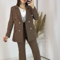 Kahve Blazer Ceket Takım