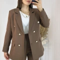 Kahve Blazer Ceket Takım
