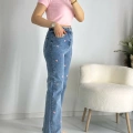 Kalp Nakışlı straight jean