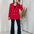 Kırmızı Blazer Ceket Takım