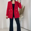Kırmızı Blazer Ceket Takım