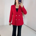 Kırmızı Blazer Ceket Takım