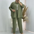 Pamuklu Keten İkili Takım Yeşil