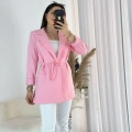 Pembe Bel Bağlamalı Ceket