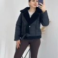Yakası Kürklü Kemerli Kısa Şişme Mont
