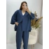 Tek Düğmeli Tensel Takım İndigo