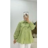 Yakası Bağlamalı Salaş Tunik Yağ Yeşil