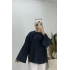 Geniş Kol Piliseli Gömlek Lacivert