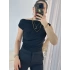 Siyah Sandy Kolsuz Büzgülü Bluz