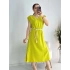 Yeşil Kemerli Midi Boy Elbise