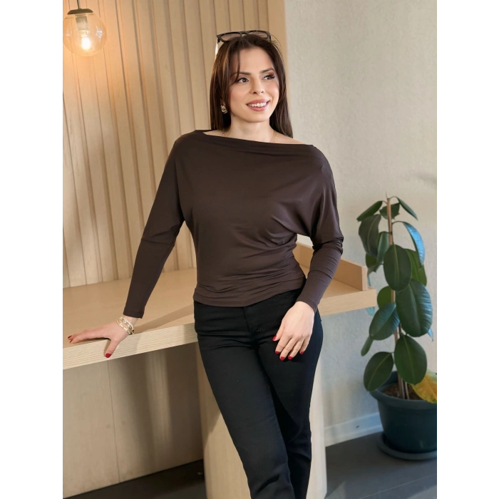 Kahve Kayık Yaka Oysho Kumaş Bady