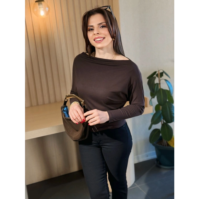 Kahve Kayık Yaka Oysho Kumaş Bady