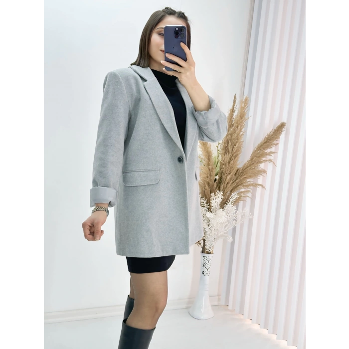 Açık Gri Oversize Ceket