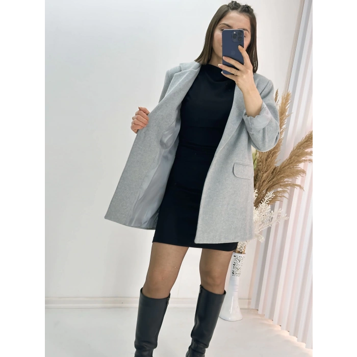Açık Gri Oversize Ceket