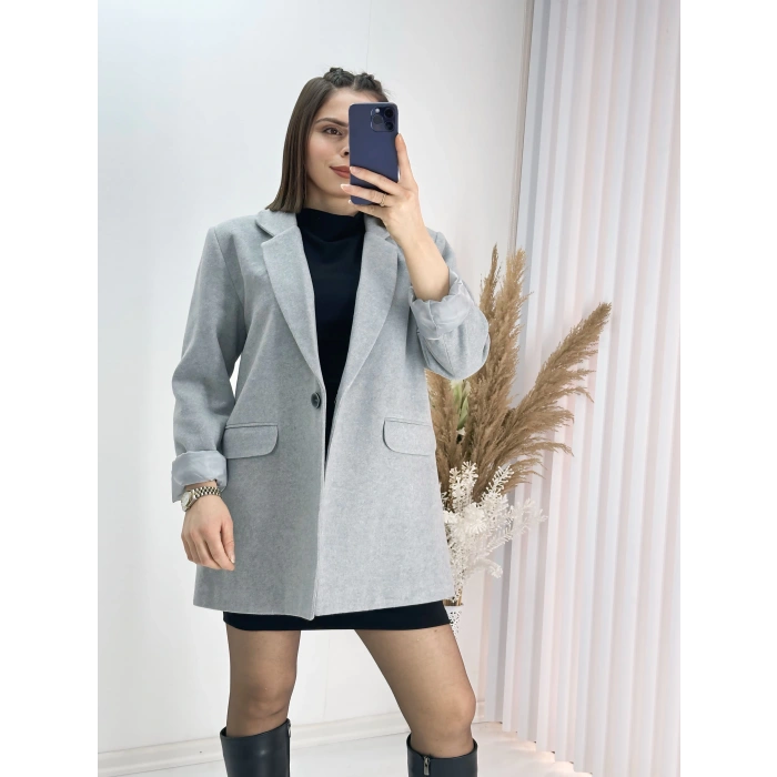 Açık Gri Oversize Ceket