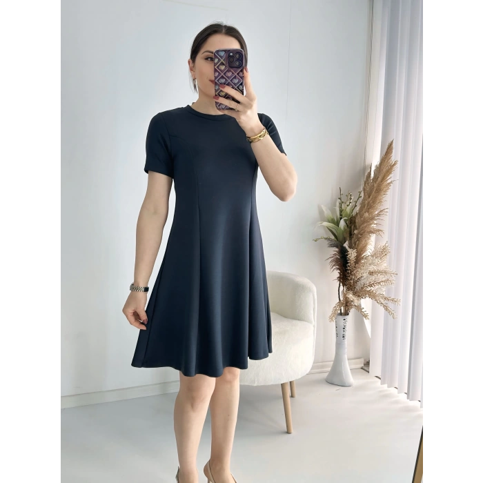 Antrasit Trend Midi Elbise