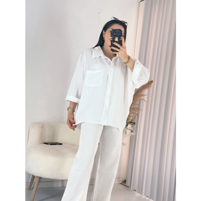 Beyaz Ayrobin Salaş Gömlek