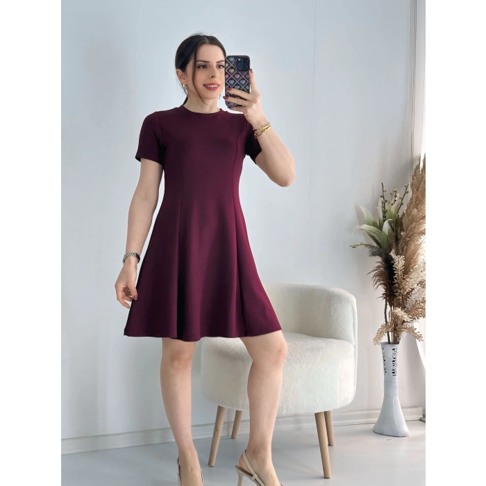 Bordo Trend Midi Elbise