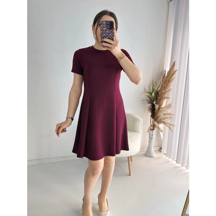 Bordo Trend Midi Elbise