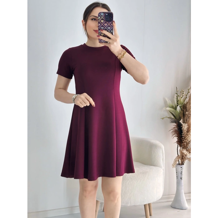 Bordo Trend Midi Elbise