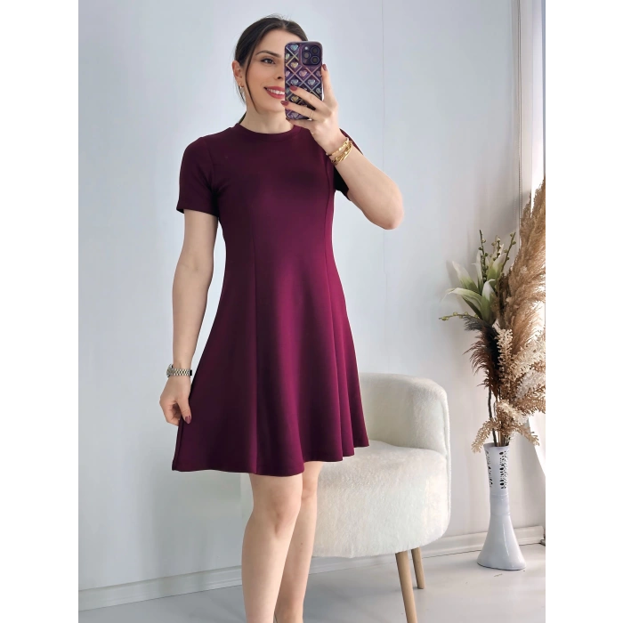Bordo Trend Midi Elbise