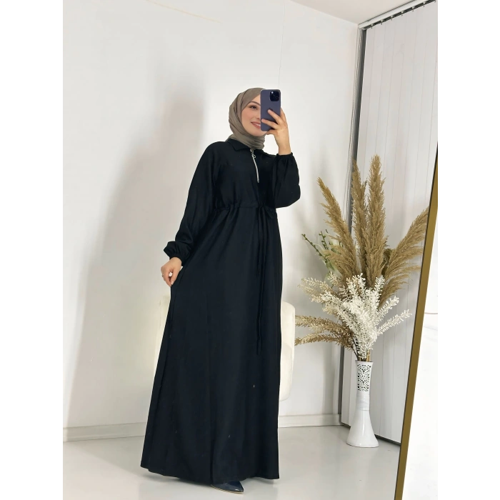 Fermuarlı Elbise Siyah