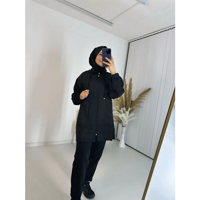 Fermuarlı İkili Takım Siyah