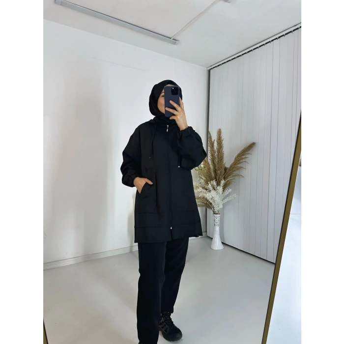 Fermuarlı İkili Takım Siyah