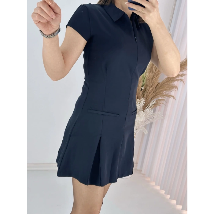 Fermuarlı Mini Elbise