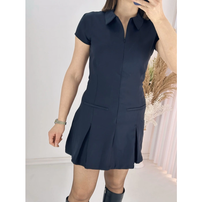 Fermuarlı Mini Elbise
