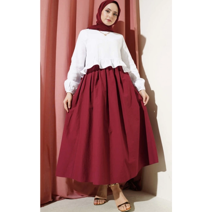 Fırfırlı Müslin Bluz Beyaz