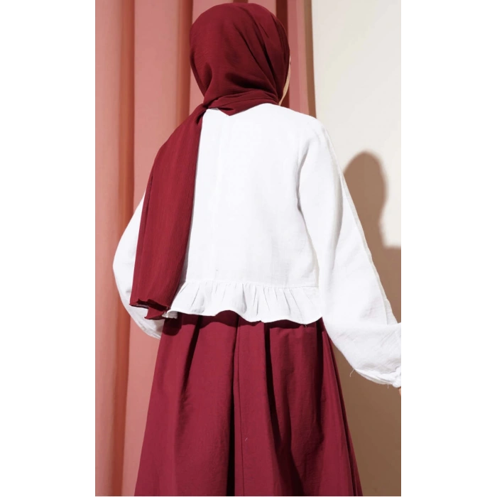 Fırfırlı Müslin Bluz Beyaz