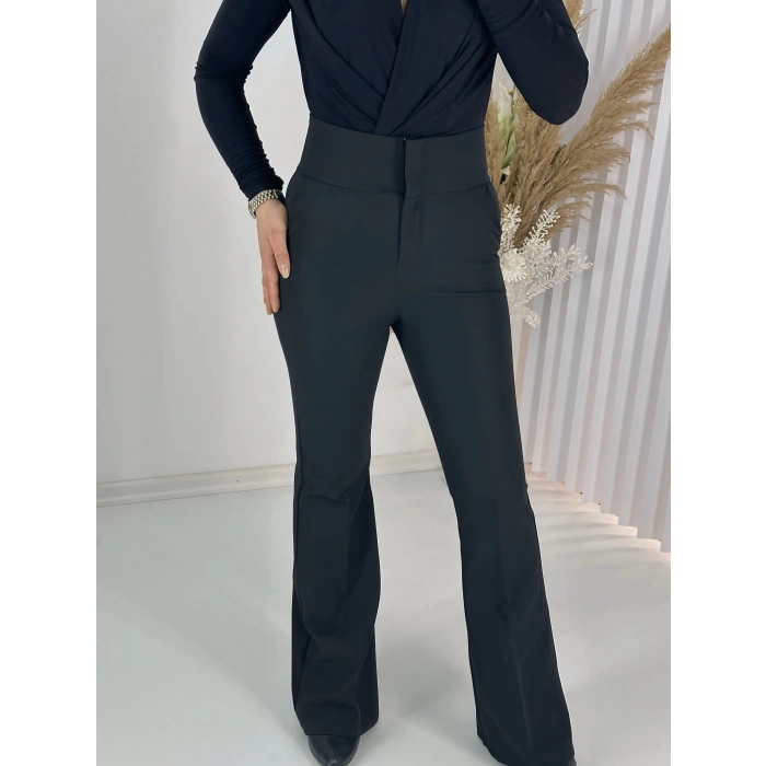 Full Yüksek Bel İspanyol Kumaş Pantolon