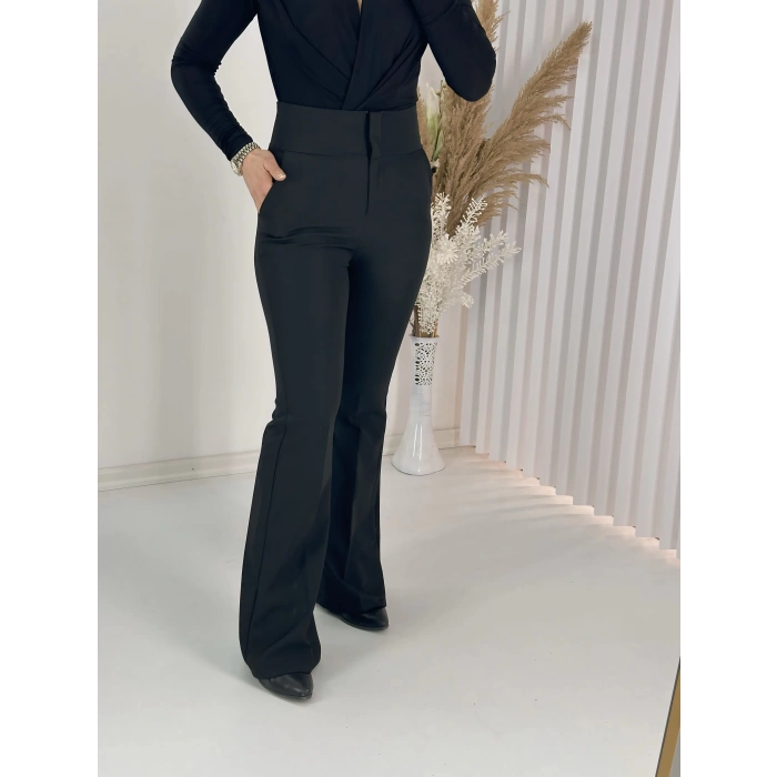 Full Yüksek Bel İspanyol Kumaş Pantolon