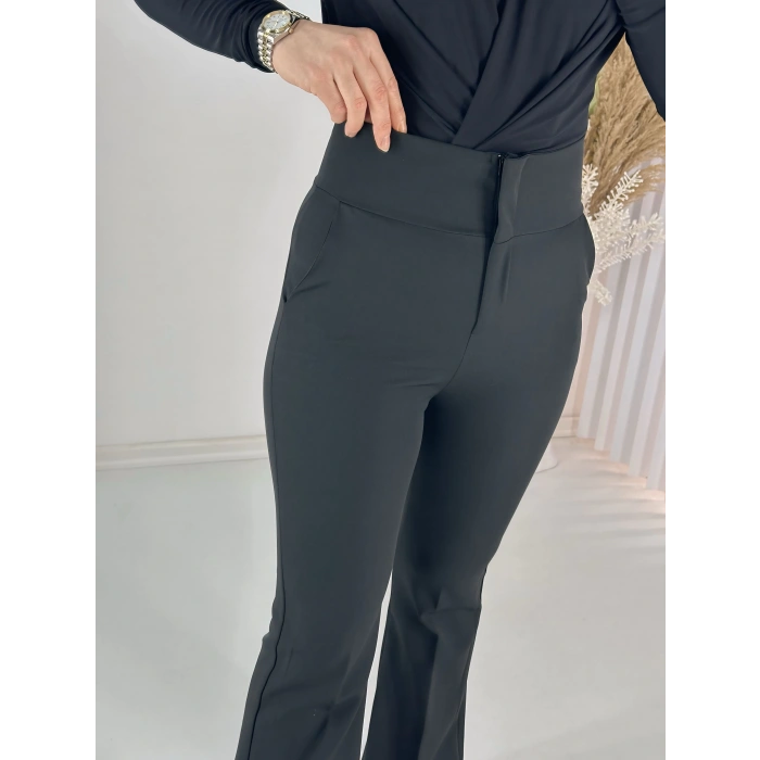 Full Yüksek Bel İspanyol Kumaş Pantolon