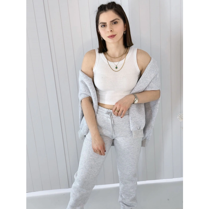 Gap Kapşonlu Gri Üç İplik Sweat Takım