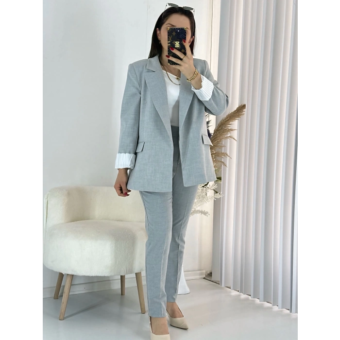 Gri Premium Ceket Pantolon Takım