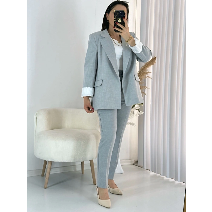 Gri Premium Ceket Pantolon Takım