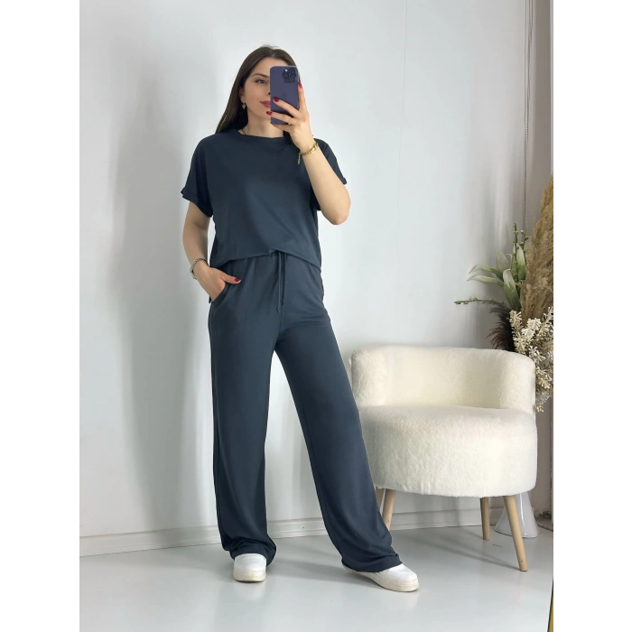 Gri Rahat Modal Eşofman Takım