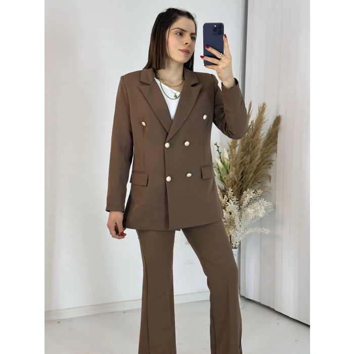 Kahve Blazer Ceket Takım