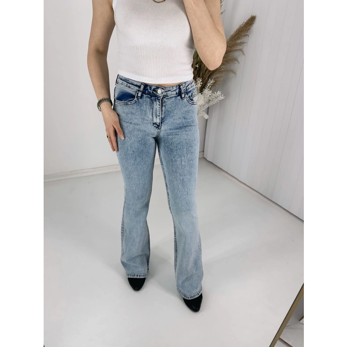 Kar Yıkama İspanyol Paça Likralı Kot