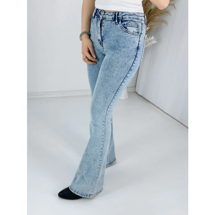 Kar Yıkama İspanyol Paça Likralı Kot