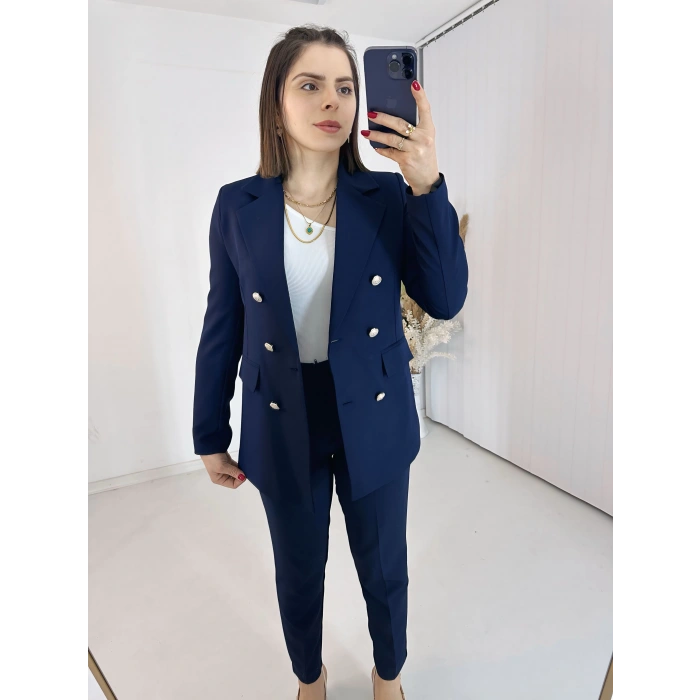 Lacivert Blazer Ceket Takım