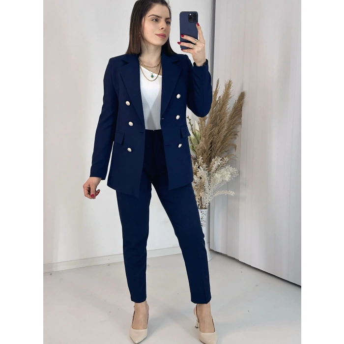 Lacivert Blazer Ceket Takım