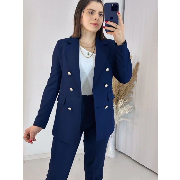 Lacivert Blazer Ceket Takım