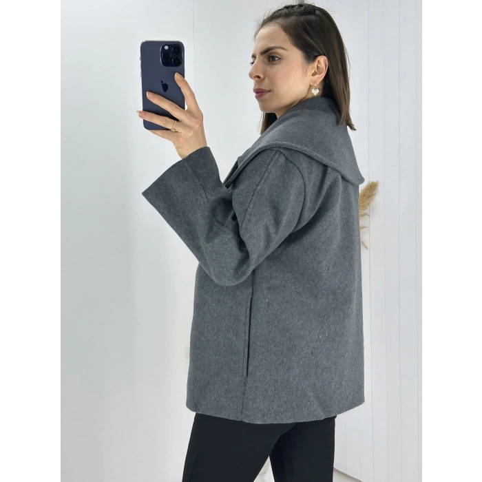 Massi Kısa Kaşe Kaban - Antrasit